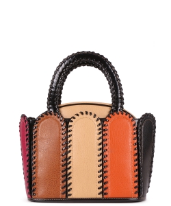 Womens Top Handle Bag QJ-8317 BROWN